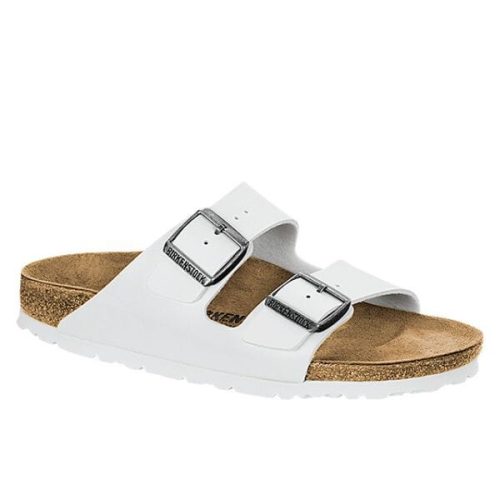 arizona birko flor regular width white slides birkenstock 509279