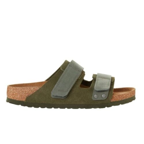 uji suede leather regular width thyme slides birkenstock 225161